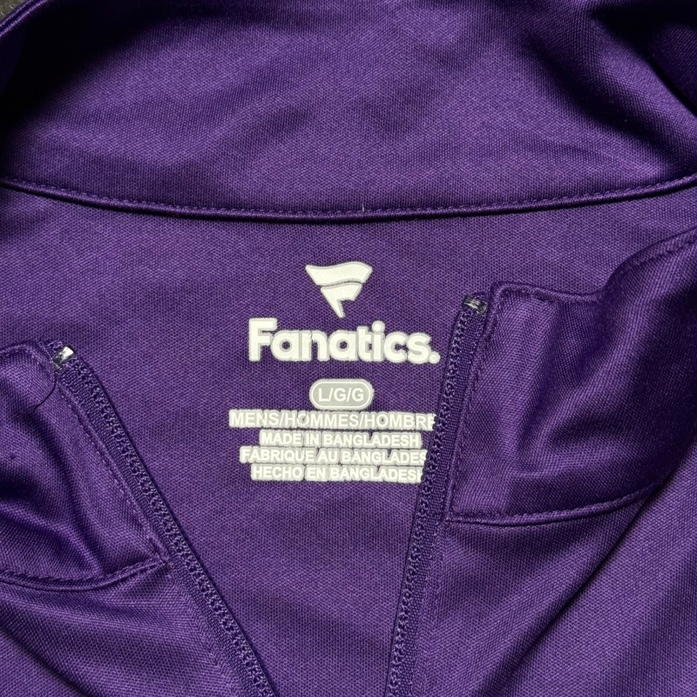 Fanatics Minnesota Vikings Purple 1/4 Zip Pullover Long Sleeve Mens Large - Picture 2 of 4